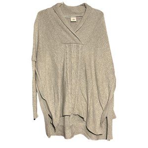 CAbi Gray Cable Knit Woman's Charlotte Poncho Sweater Size Small